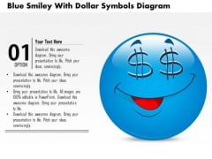 Business Diagram Blue Smiley With Dollar Symbols Diagram PowerPoint Ppt Presentation