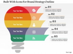 Business Diagram Bulb With Icons For Brand Strategy Outline Presentation Template Business Diagram Bulb With Icons For Brand Strategy Outline Presentation Template
