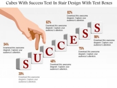 Business Diagram Cubes With Success Text In Stair Design With Text Boxes Presentation Template