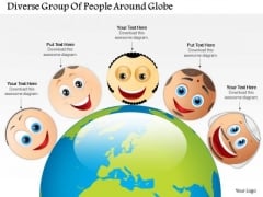 Business Diagram Diverse Group Of People Around Globe Presentation Template Business Diagram Diverse Group Of People Around Globe Presentation Template