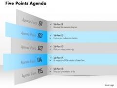 Business Diagram Five Points Agenda Presentation Template
