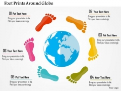 Business Diagram Foot Prints Around Globe Presentation Template Business Diagram Foot Prints Around Globe Presentation Template