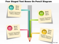 Business Diagram Four Staged Text Boxes On Pencil Diagram Presentation Template Business Diagram Four Staged Text Boxes On Pencil Diagram Presentation Template