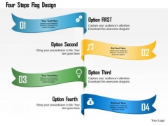 Business Diagram Four Steps Flag Design Presentation Template