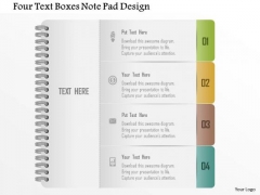 Business Diagram Four Text Boxes Note Pad Design Presentation Template Business Diagram Four Text Boxes Note Pad Design Presentation Template