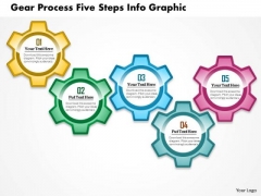 Business Diagram Gear Process Five Steps Info Graphic Presentation Template Business Diagram Gear Process Five Steps Info Graphic Presentation Template