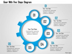 Business Diagram Gear With Five Steps Diagram Presentation Template