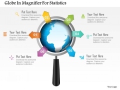 Business Diagram Globe In Magnifier For Statistics Presentation Template Business Diagram Globe In Magnifier For Statistics Presentation Template