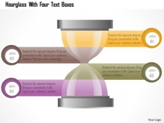 Business Diagram Hourglass With Four Text Boxes Presentation Template