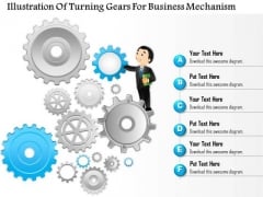 Business Diagram Illustration Of Turning Gears For Business Mechanism Presentation Slide Template Business Diagram Illustration Of Turning Gears For Business Mechanism Presentation Slide Template