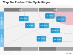 Business Diagram Map For Product Life Cycle Stages Presentation Template