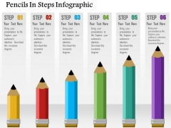Business Diagram Pencils In Steps Infographic Presentation Template