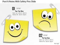 Business Diagram Post It Notes With Safety Pins Slide Presentation Template
