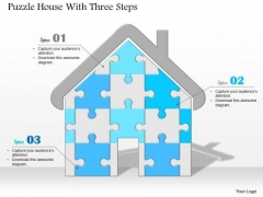 Business Diagram Puzzle House With Three Steps Image Slide Presentation Template Business Diagram Puzzle House With Three Steps Image Slide Presentation Template