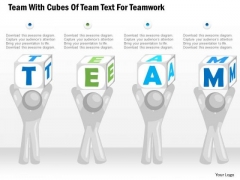Business Diagram Team With Cubes Of Team Text For Teamwork Presentation Template Business Diagram Team With Cubes Of Team Text For Teamwork Presentation Template