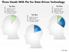 Business Diagram Three Heads With Pie For Data Driven Technology PowerPoint Slide Business Diagram Three Heads With Pie For Data Driven Technology PowerPoint Slide