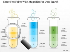 Business Diagram Three Test Tubes With Magnifier For Data Search PowerPoint Slide Business Diagram Three Test Tubes With Magnifier For Data Search PowerPoint Slide