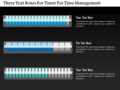 Business Diagram Three Text Boxes For Timer For Time Management PowerPoint Slide Business Diagram Three Text Boxes For Timer For Time Management PowerPoint Slide