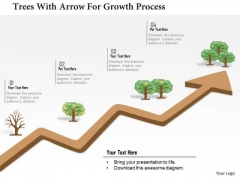 Business Diagram Trees With Arrow For Growth Process Presentation Template