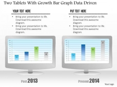 Business Diagram Two Tablets With Growth Bar Graph Data Driven PowerPoint Slide Business Diagram Two Tablets With Growth Bar Graph Data Driven PowerPoint Slide