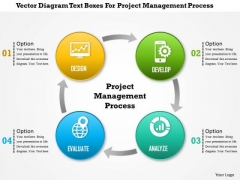 Business Diagram Vector Diagram Text Boxes For Project Management Process Presentation Template