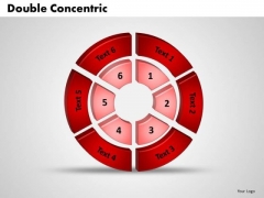 Business Editable PowerPoint Templates Business 3d Double Concentric Rings Pieces Ppt Slides
