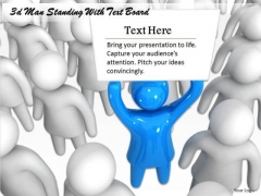 Business Expansion Strategy 3d Man Standing With Text Board Character Business Expansion Strategy 3d Man Standing With Text Board Character
