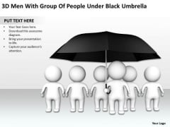 Business Flow Diagram Example 3d Men With Group Of People Under Black Umbrella PowerPoint Slides Business Flow Diagram Example 3d Men With Group Of People Under Black Umbrella PowerPoint Slides