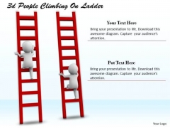 Business Integration Strategy 3d People Climbing Ladder Character Modeling