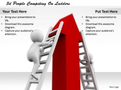 Business Integration Strategy 3d People Competing Ladders Character Modeling