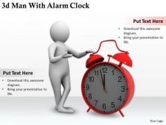 Business Intelligence Strategy 3d Man With Alarm Clock Concepts Business Intelligence Strategy 3d Man With Alarm Clock Concepts