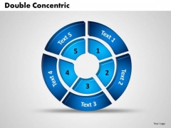 Business Marketing PowerPoint Templates Business 3d Double Concentric Rings Pieces Ppt Slides