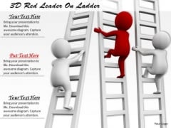Business Model Strategy 3d Red Leader On Ladder Concept Business Model Strategy 3d Red Leader On Ladder Concept
