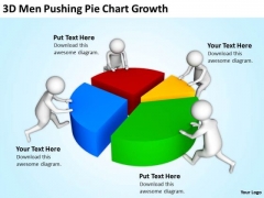 Business People Clipart 3d Men Pushing Pie Chart Growth PowerPoint Templates
