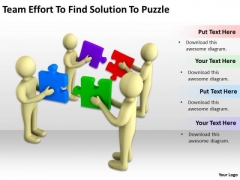 Business People Effort To Find Solution Puzzle PowerPoint Templates Ppt Backgrounds Slides
