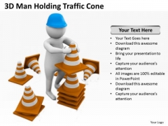 Business People Images 3d Man Holding Traffic Cones PowerPoint Slides Business People Images 3d Man Holding Traffic Cones PowerPoint Slides