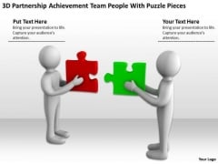 Business People Pictures Achievement Team With Puzzle Pieces PowerPoint Templates
