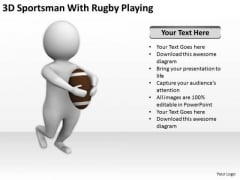 Business People Vector Sportsman With Rugby Playing PowerPoint Templates Ppt Backgrounds For Slides