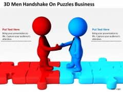 Business People Walking On Puzzles PowerPoint Templates Free Download Slides