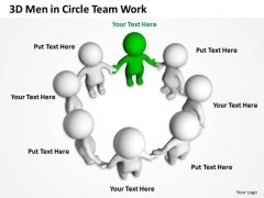 Business Plan Diagram 3d Men Circle Team Work PowerPoint Templates