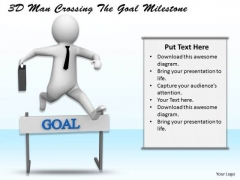 Business Strategy And Policy 3d Man Crossing The Goal Milestone Concept Business Strategy And Policy 3d Man Crossing The Goal Milestone Concept