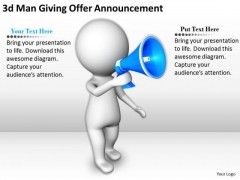 Business Strategy And Policy 3d Man Giving Offer Announcement Concepts Business Strategy And Policy 3d Man Giving Offer Announcement Concepts