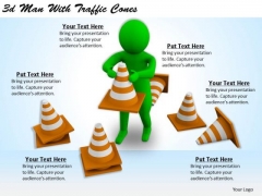 Business Strategy And Policy 3d Man With Traffic Cones Basic Concepts Business Strategy And Policy 3d Man With Traffic Cones Basic Concepts