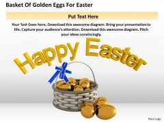 Business Strategy And Policy Basket Of Golden Eggs For Easter Icons