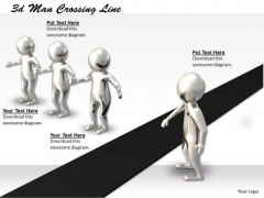 Business Strategy Concepts 3d Man Crossing Line Statement Business Strategy Concepts 3d Man Crossing Line Statement