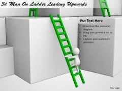 Business Strategy Consultant 3d Man Ladder Leading Upwards Concept