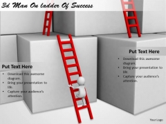 Business Strategy Consultant 3d Man Ladder Of Success Concept Business Strategy Consultant 3d Man Ladder Of Success Concept