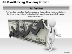 Business Strategy Consultant 3d Man Showing Economy Growth Concept Statement Business Strategy Consultant 3d Man Showing Economy Growth Concept Statement