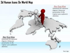 Business Strategy Consultants 3d Human Icons World Map Concepts