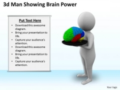 Business Strategy Consulting 3d Man Showing Brain Power Concepts Business Strategy Consulting 3d Man Showing Brain Power Concepts